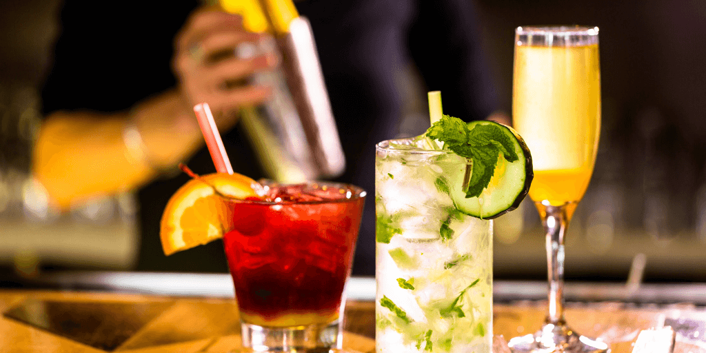 bar scene with drinks